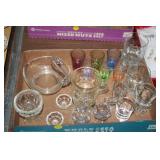 BOX OF GLASSWARE