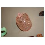 PINK GLASS SUGAR BOWL