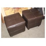 2 CUSHIONED OTTOMANS