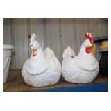 2 CHICKEN PLANTERS