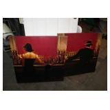 2 CANVAS WALL DECOR, 32X33 EACH