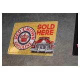 CROWN GAS METAL SIGN