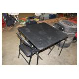 FOLDING CARD TABLE & 3 CHAIRS