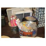 LARGE TIN OF BEADS & ETC