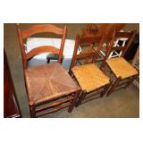 3 LADDER BACK CHAIRS