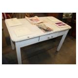 METAL TOP TABLE WITH DRAWER, 48X27X30