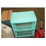 PLASTIC ROLLING KITCHEN CART, 27X13X19