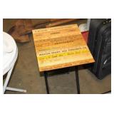 FOLDING YARD STICK TABLE, 14X16X22