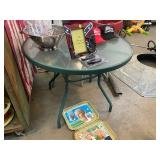 GLASS TOP PATIO TABLE, 36"