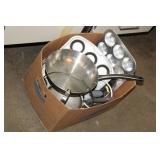 BOX OF COOKWARE