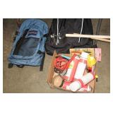 2 BACKPACKS & JUMPER CABLES,DEICER,ETC