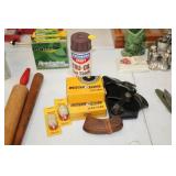 HOLSTER,PISTOL GRIP,SCOPE LENSE CAPS,GUN OIL