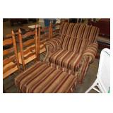 CUSHIONED CHAIR & OTTOMAN