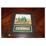JOHN DEERE FRAMED FARMING PRINT - 16X18