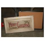 WOODEN XMAS SIGN - 14.5 X 26.5", SMALL OFF PIN UP