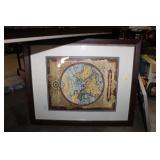 FRAMED WORLD MAP 25X31