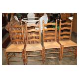4 LADDER BACK CHAIRS 4X TIMES BID