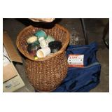 BASKET OF CANDLES & MISC