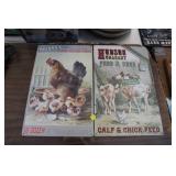 2 10X16 METAL SIGNS, CHICKEN & CALF