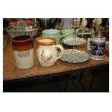 2 TIER TRAY, STEIN, PITCHER & JAR