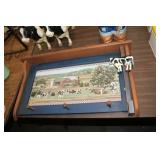 25" COUNTRY SCENE WALL HANGER, METAL HANGER