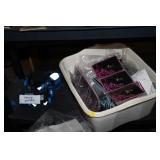 BOX OF JEWELERY PCS & HEEL SKATES