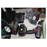 PORTER CABLE TOOL SET, DRILL, JIGSAW, LIGHT