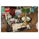 LOT OF DECOR PIECES, CLOCK, ETC