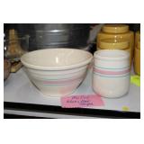 2 PC. MCCOY BLUE & PINK STRIPE BOWL SET