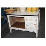 ANTIQUE ENAMEL TOP CABINET BASE-25X40X32