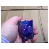 2 CARNIVAL GLASS TOOTHPICK HOLDERS