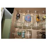 7 VARIOUS SPORTS GLASS MUGS