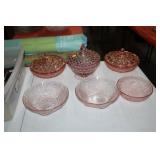 VARIOUS PINK BOWLS & CANDY DISHES