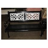 HEAVY METAL (IRON) AND WOOD BENCH