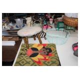 RUG, FOOTSTOOL, BASKET, PLANT HOLDER