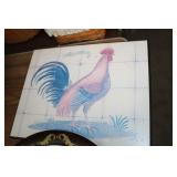 19 IN DECOR PLATE AND ROOSTER DECOR 16X20