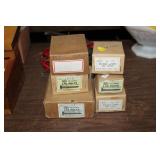 6 BOXES OF VARIOUS HARDWARE LAGBOLTS, I BOLTS, ETC