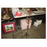 GLASS TOP 20 IN TALL TABLE & 43 IN CANDLE HOLDER