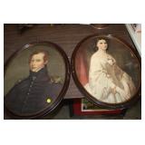 PAIR OF VINTAGE OVAL PRINTS 17X21