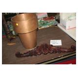 SMITHLAND HAWKIN COPPER POT 11X16 & DECOR PIECE