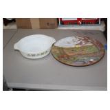 13 1/2 IN DECOR PIECE AND FIRE KING BOWL