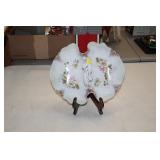 VINTAGE HANDLED HAND PAINTED BOWL