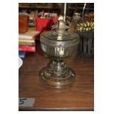 VINTAGE 12 IN TALL GLASS OIL LAMP BASE