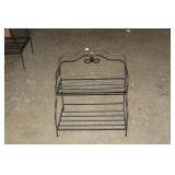 WROUGHT IRON 2 TIER SHELF RACK