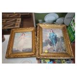 PINKY AND BLUE BOY FRAMED PRINTS 7 X13