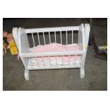 WOODEN DOLL CRADLE