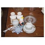 SALT AND PEPPER SHAKERS AND GLASSWARE