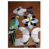 4 STAIN GLASS DECOR PIECES