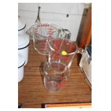3 MEASURING PITCHERS PYREX