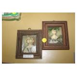 2 VINTAGE SMALL FRAMED PHOTOS 4 1/2 X 5